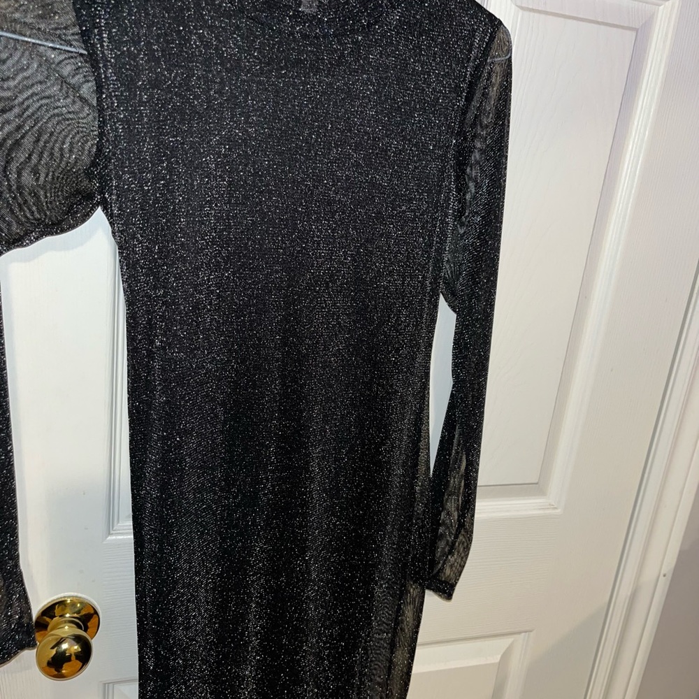 Black dress with sheer over lay